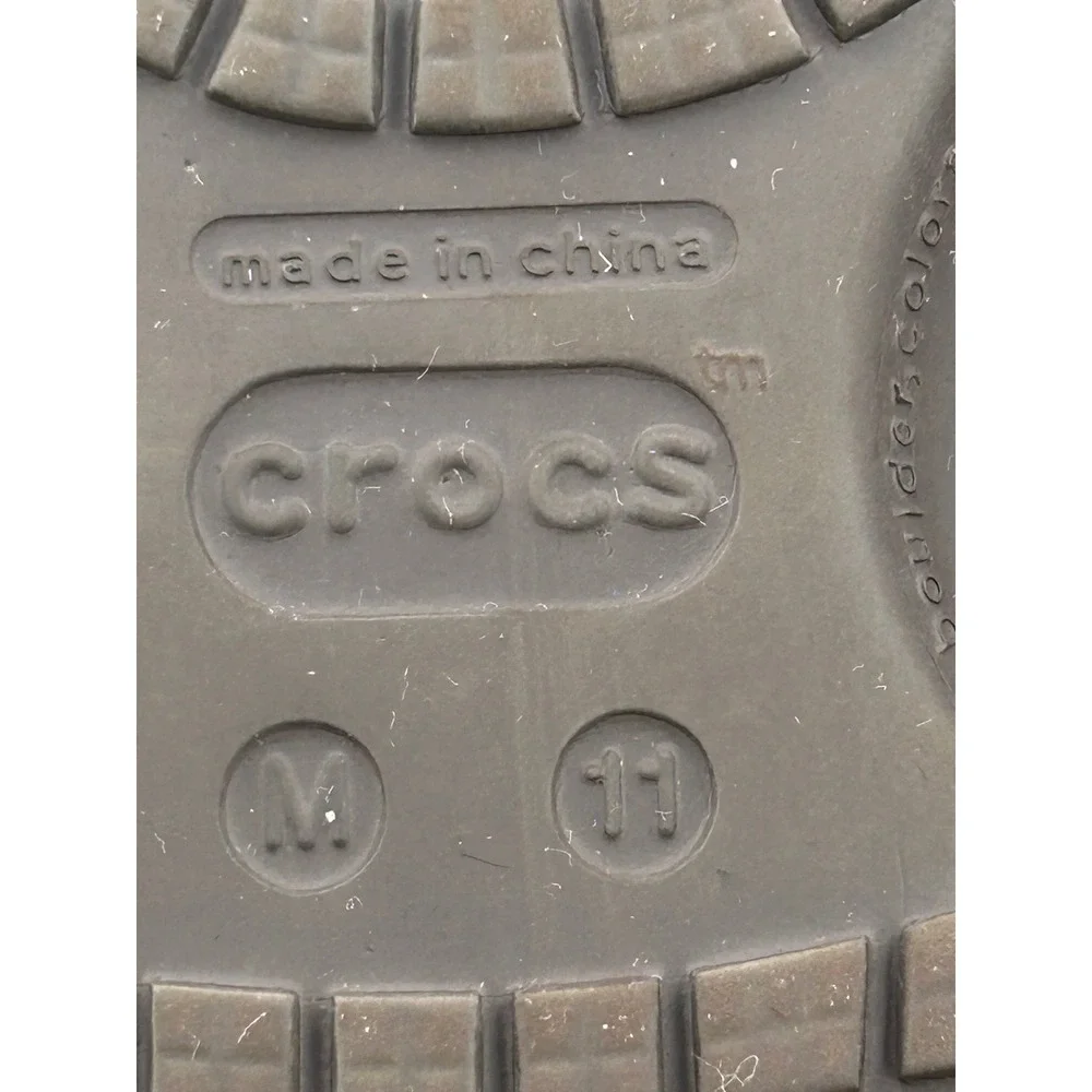Crocs Yukon Sport Men Size 11 Brown Leather Overlay Clogs Adjustable Strap Shoes